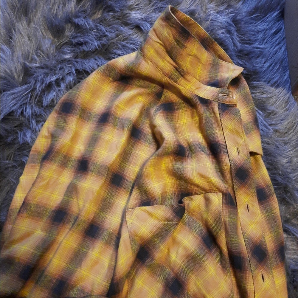 Levi's Yellow and Black Checkered Shirt